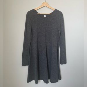 Old Navy Long Sleeve Jersey Knit Dress Heathered Gray